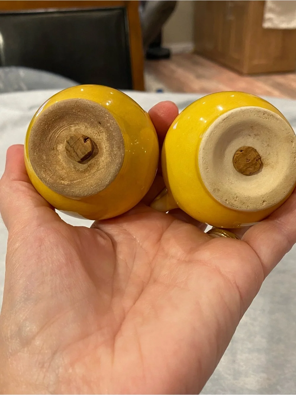 Bright Yellow Ceramic Salt and Pepper Shakers
